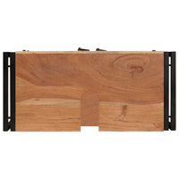 Mobile sottolavabo con porta Legno massello di acacia e ferro 4102767