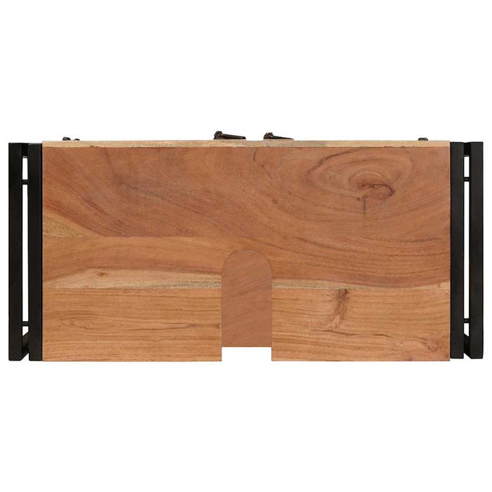 Mobile sottolavabo con porta Legno massello di acacia e ferro 4102767