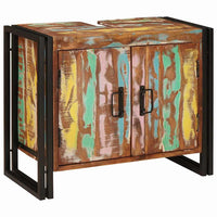 vidaXL Mobile sottolavabo con porta Legno massello di recupero e ferro