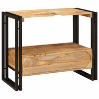 Mobile sottolavabo con cassetto Legno massello di mango e ferro 4102769