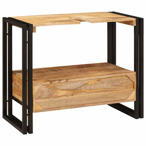 Mobile sottolavabo con cassetto Legno massello di mango e ferro 4102769