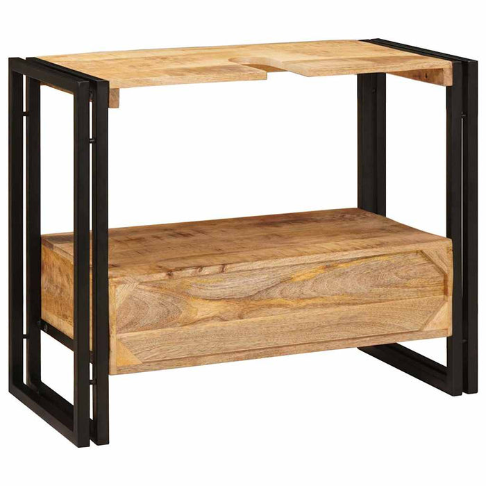 Mobile sottolavabo con cassetto Legno massello di mango e ferro 4102769