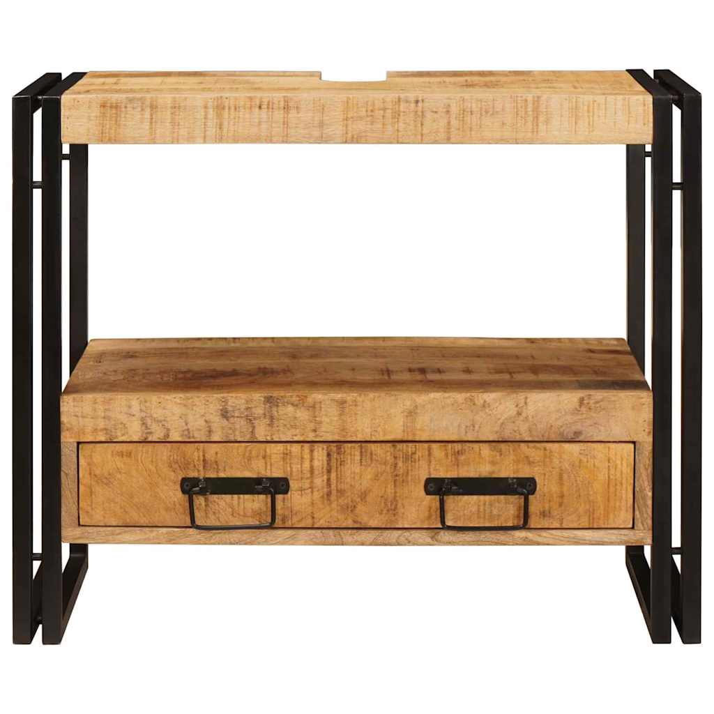 Mobile sottolavabo con cassetto Legno massello di mango e ferro 4102769