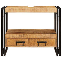 Mobile sottolavabo con cassetto Legno massello di mango e ferro 4102769