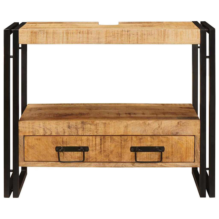 Mobile sottolavabo con cassetto Legno massello di mango e ferro 4102769