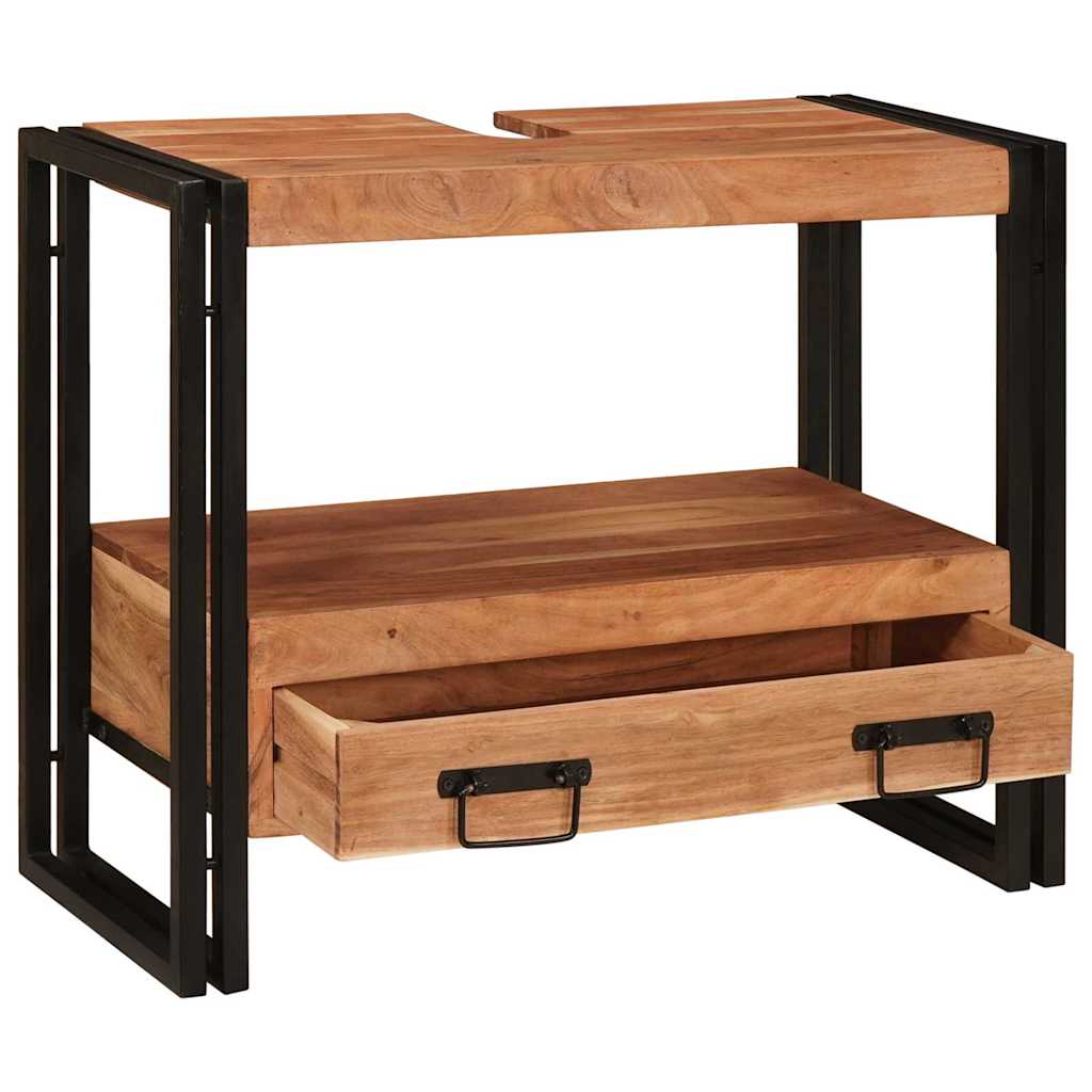 Mobile sottolavabo Legno massello di acacia e ferro 4102770