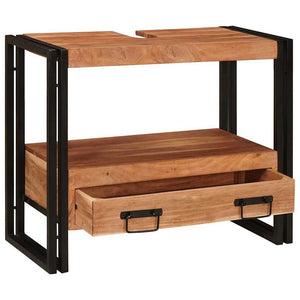 vidaXL Mobile sottolavabo Legno massello di acacia e ferro