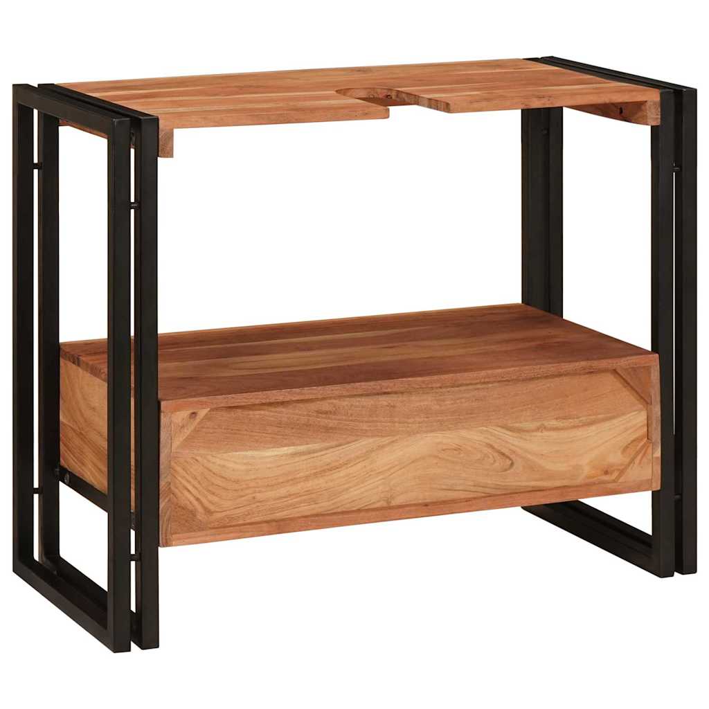 vidaXL Mobile sottolavabo Legno massello di acacia e ferro