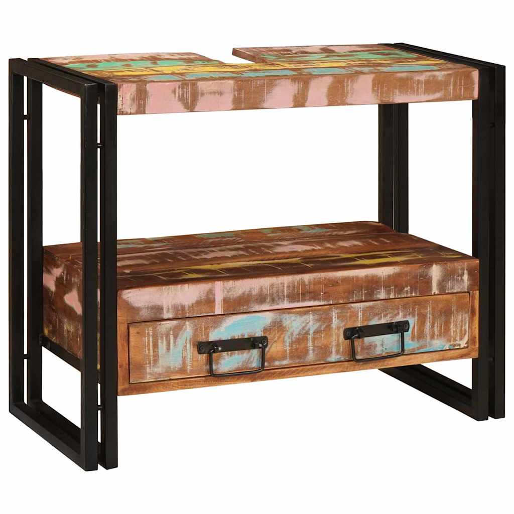 vidaXL Mobile sottolavabo Legno massello di recupero e ferro