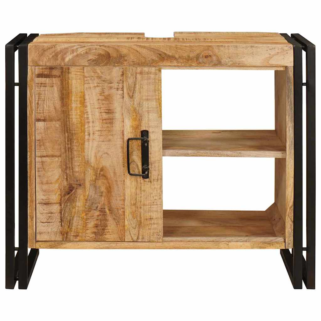 vidaXL Mobile sottolavabo con porta Legno massello di mango e ferro