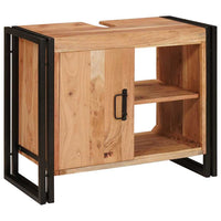vidaXL Mobile sottolavabo con porta Legno massello di acacia e ferro