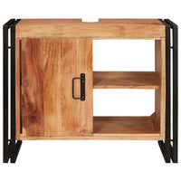 vidaXL Mobile sottolavabo con porta Legno massello di acacia e ferro