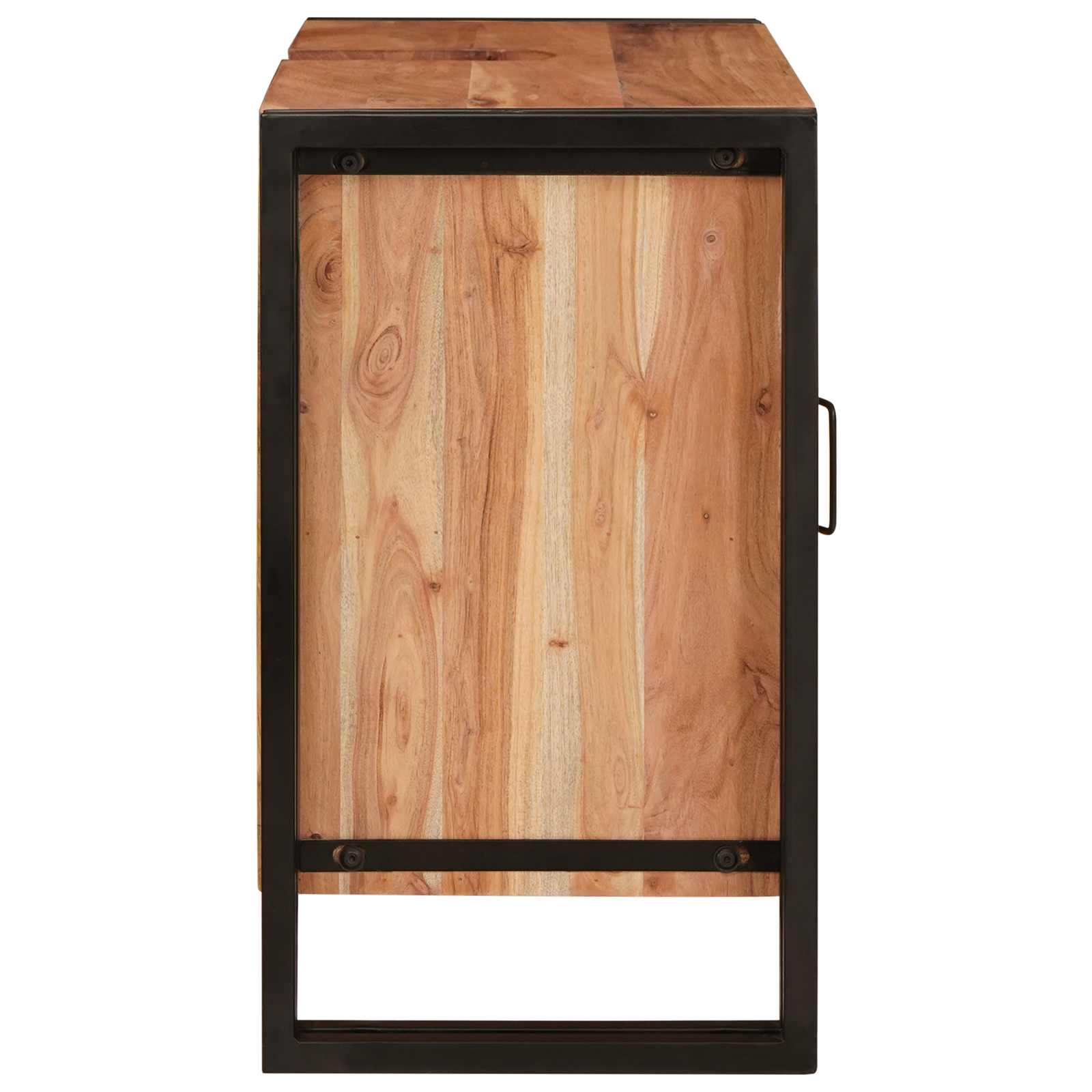 Mobile sottolavabo con porta Legno massello di acacia e ferro 4102773
