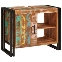 vidaXL Mobile sottolavabo con porta Legno massello di recupero e ferro