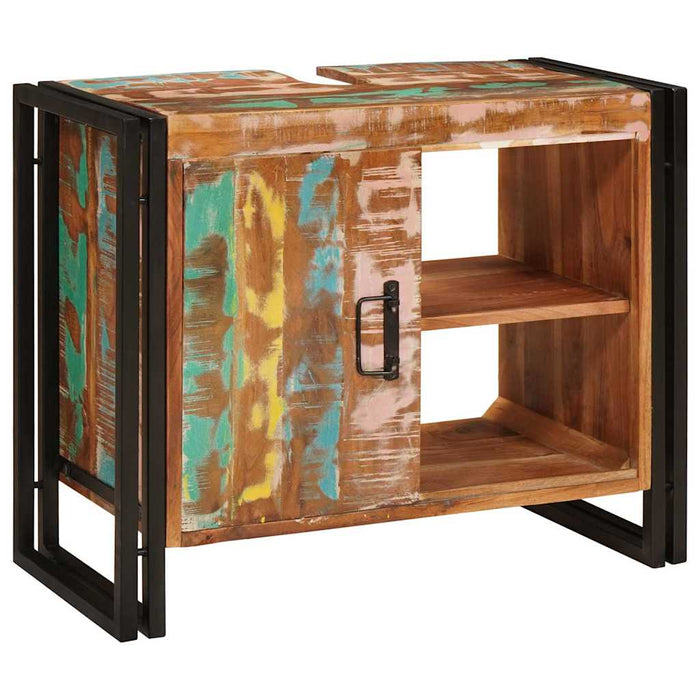 Mobile sottolavabo con porta Legno massello di recupero e ferro 4102774