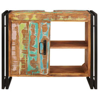 vidaXL Mobile sottolavabo con porta Legno massello di recupero e ferro