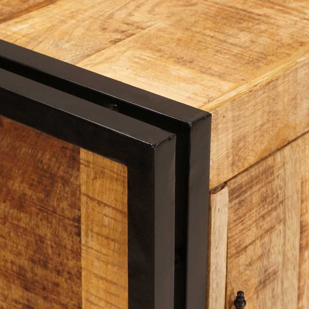 vidaXL Armadio da Notte Marrone Legno di mango solido e grezzo
