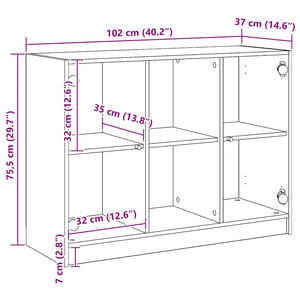 vidaXL Credenza Rovere Artigianale 102x37x75,5 cm in Legno Multistrato