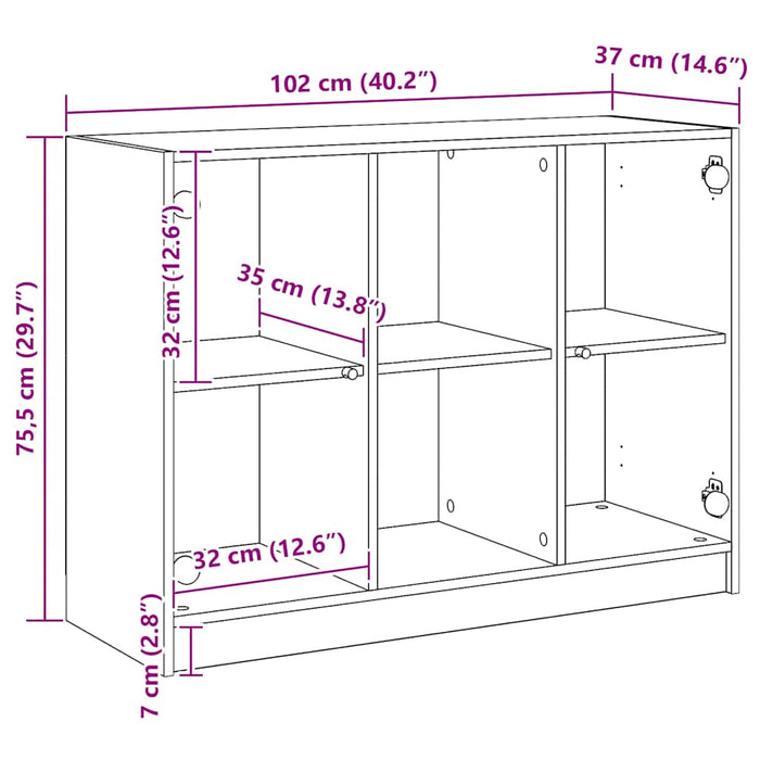 vidaXL Credenza Rovere Artigianale 102x37x75,5 cm in Legno Multistrato