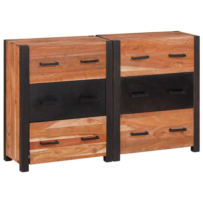 vidaXL Credenza con cassetto 3 pcs Marrone 110 x 30 x 75 cm