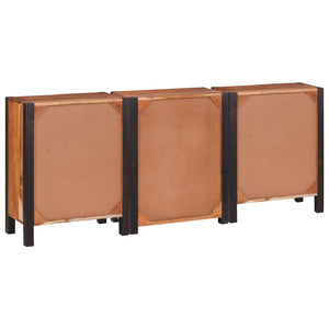 vidaXL Credenza 3 pcs Marrone 55 x 30 x 75 cm Legno massello di acacia