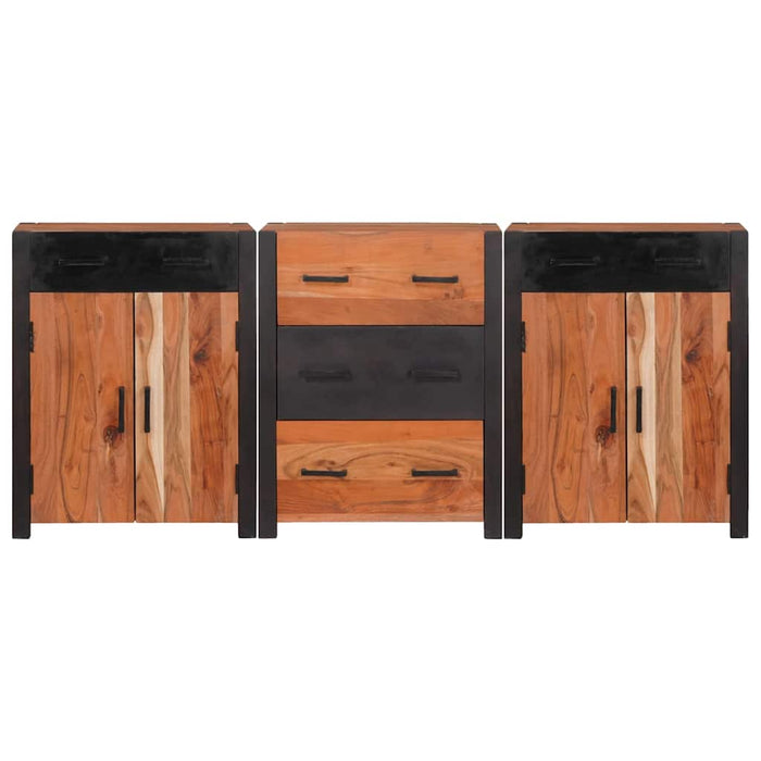 vidaXL Credenza con cassetto 3 pcs Marrone 165 x 30 x 75 cm