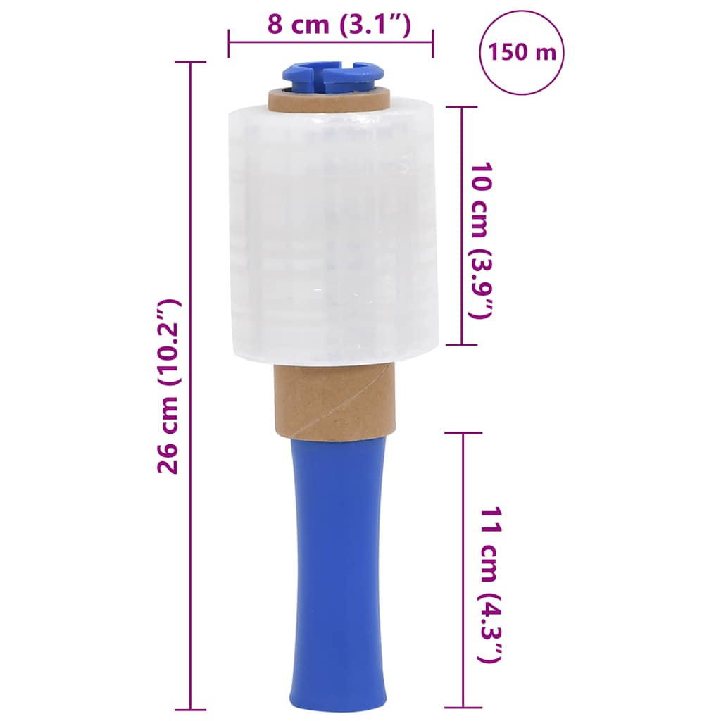 vidaXL Film Estensibili 50 pz Trasparenti 23 μm 10 cm x 150 m