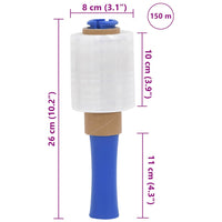 vidaXL Film Estensibili 50 pz Trasparenti 23 μm 10 cm x 150 m