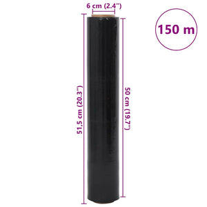 vidaXL Film Estensibile 6 pz Nero 23 μm 50 cm x 150 m
