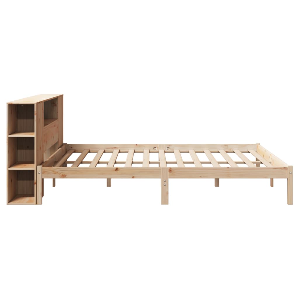 Letto Libreria senza Materasso-Struttura Letto con contenitore 180x200 cm in Legno di Pino 279254