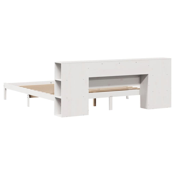 Giroletto con Libreria senza Materasso-Struttura Letto con contenitore 180x200 cm in Legno Pino 817671