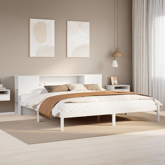 Giroletto con Libreria senza Materasso-Struttura Letto con contenitore 180x200 cm in Legno Pino 817671