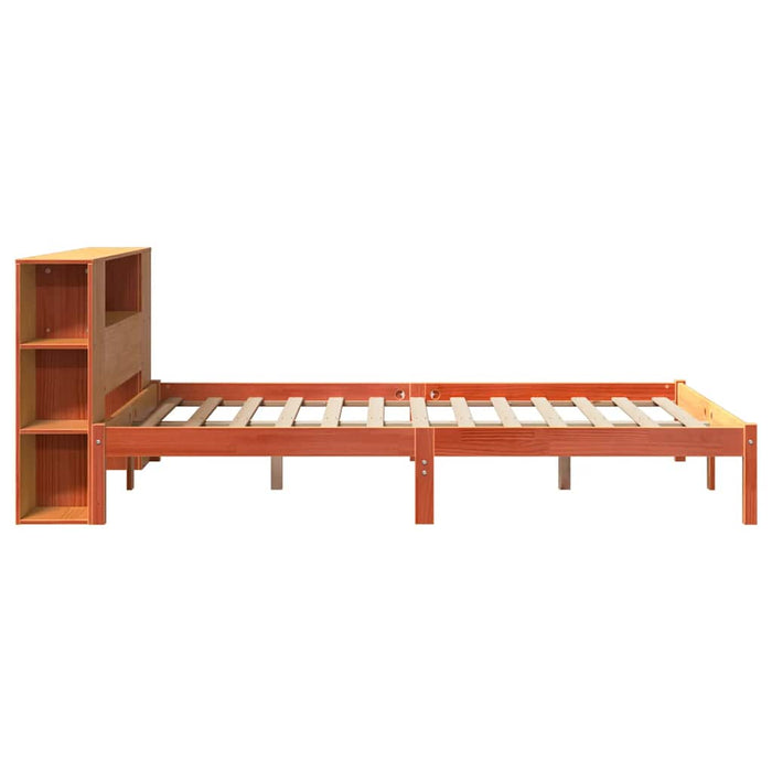 vidaXL Letto Libreria senza Materasso Marrone Cera 120x200 cm in Pino