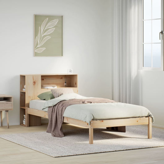 Giroletto con Libreria senza Materasso-Struttura Letto con contenitore 75x190 cm in Legno Pino 442904