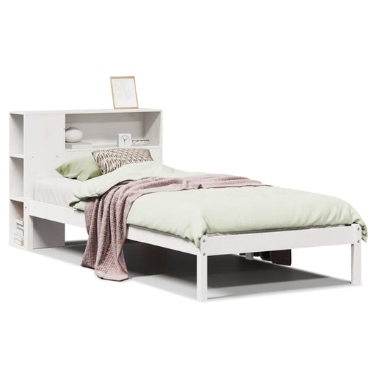 Letto con Libreria senza Materasso-Struttura Letto con contenitore 75x190 cm in Legno Pino 838876