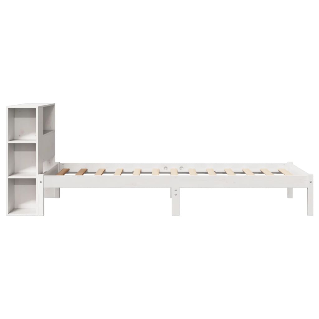 vidaXL Letto Libreria senza Materasso Bianco 100x200 cm Legno di Pino