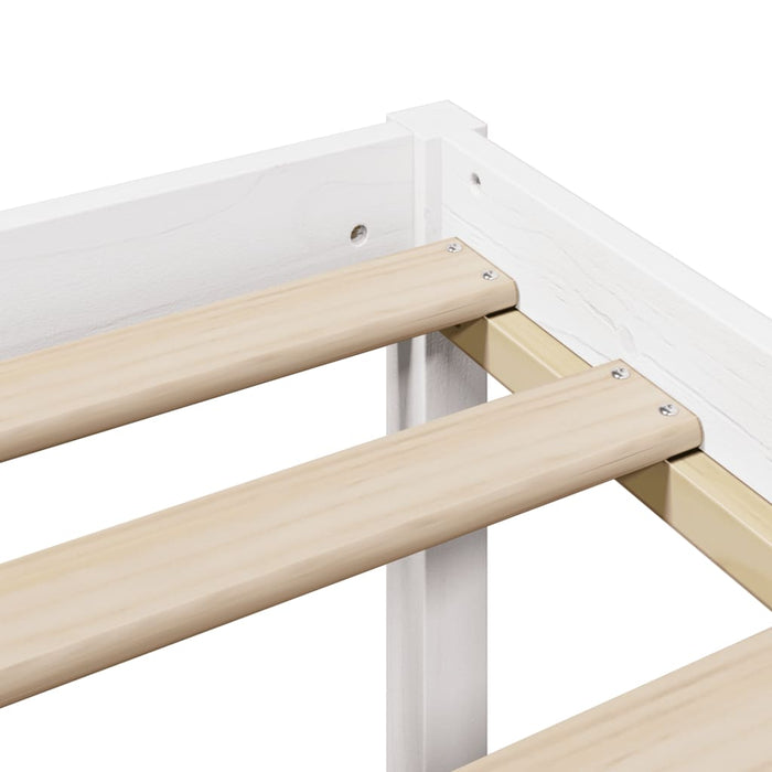 Letto Libreria senza Materasso-Struttura Letto con contenitore Bianco 120x200 cm Legno di Pino 597781