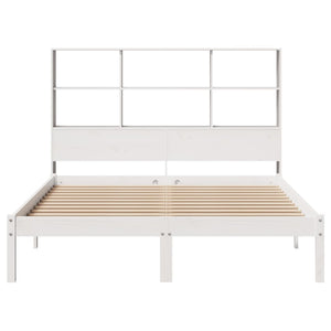 Letto Libreria senza Materasso Bianco 150x200 cm Legno di Pino 3321590