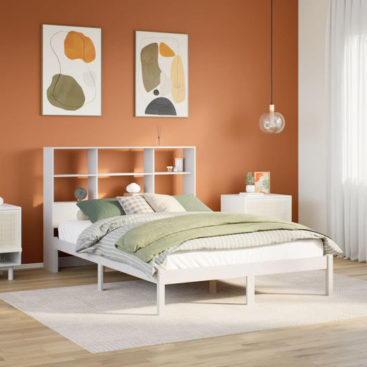 vidaXL Letto Libreria senza Materasso Bianco 160x200 cm Legno di Pino