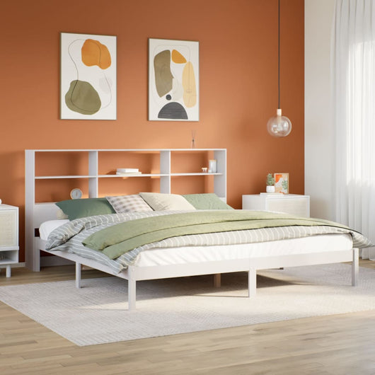 Giroletto con Libreria senza Materasso-Struttura Letto con contenitore 180x200 cm in Legno Pino 242670
