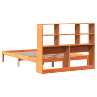 vidaXL Letto Libreria senza Materasso Marrone Cera 120x190 cm in Pino