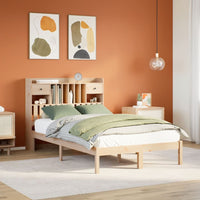 Letto Libreria senza Materasso-Struttura Letto con contenitore 135x190 cm in Legno di Pino 524840