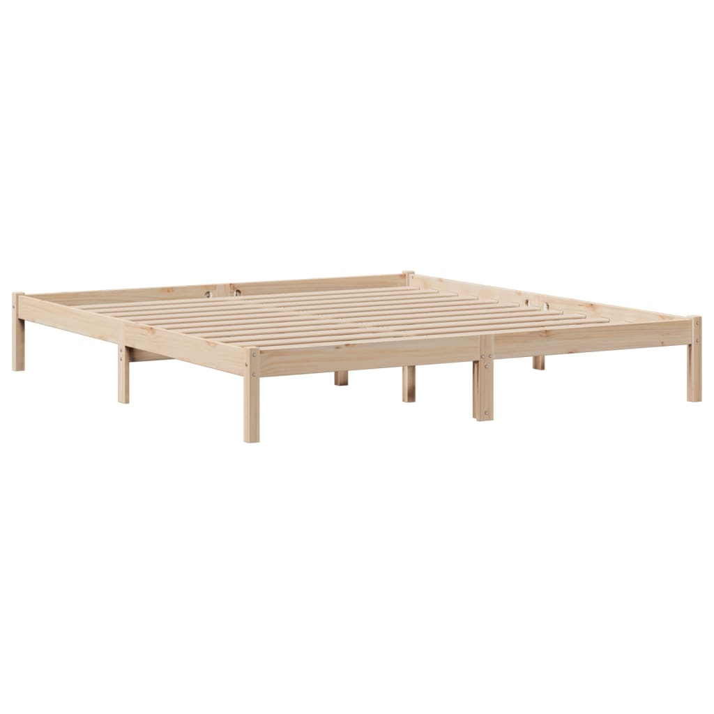 Letto Libreria senza Materasso-Struttura Letto con contenitore 180x200 cm in Legno di Pino 833230
