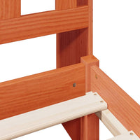 Letto Libreria senza Materasso-Struttura Letto con contenitore Marrone Cera 100x200 cm in Pino 337716