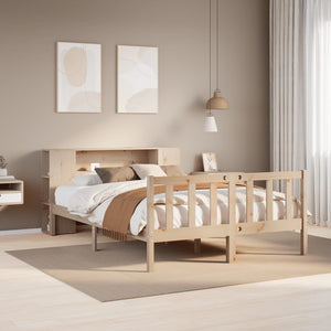 Letto Libreria senza Materasso-Struttura Letto con contenitore 135x190 cm in Legno di Pino 470664