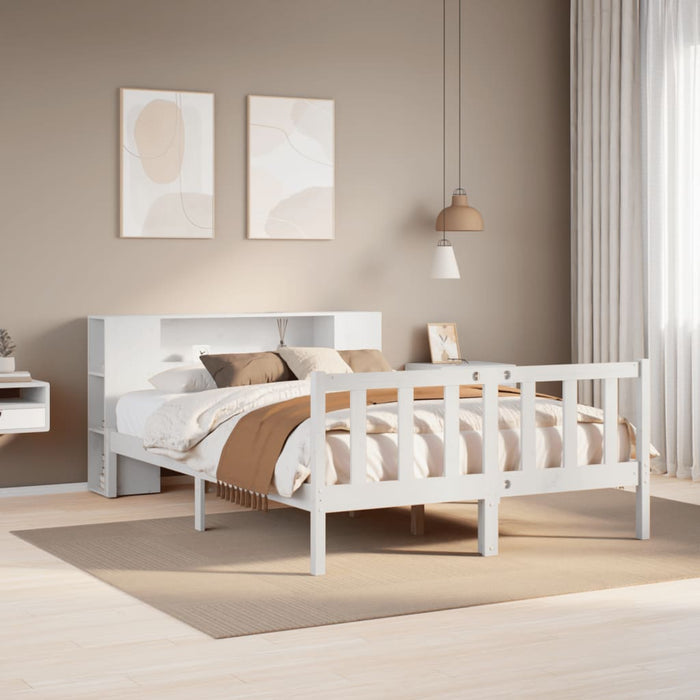 vidaXL Letto Libreria senza Materasso Bianco 120x200 cm Legno di Pino