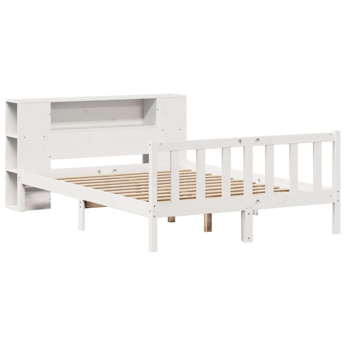 vidaXL Letto Libreria senza Materasso Bianco 150x200 cm Legno di Pino