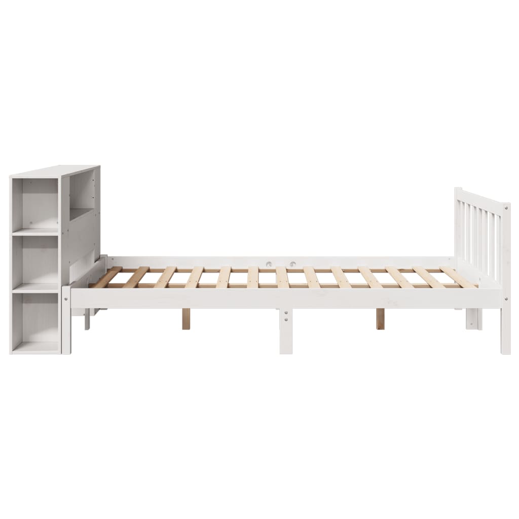 vidaXL Letto Libreria senza Materasso Bianco 150x200 cm Legno di Pino