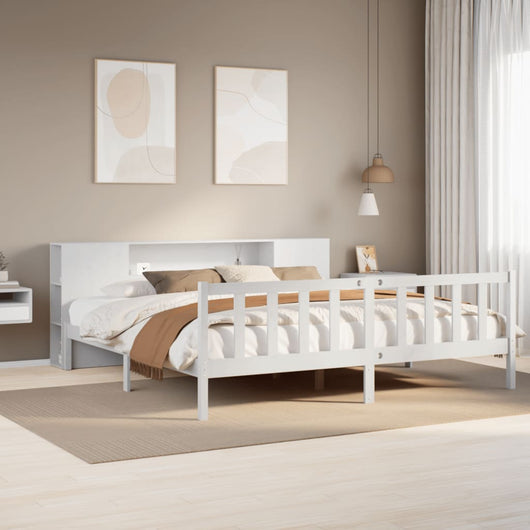 Giroletto con Libreria senza Materasso-Struttura Letto con contenitore 180x200 cm in Legno Pino 405753