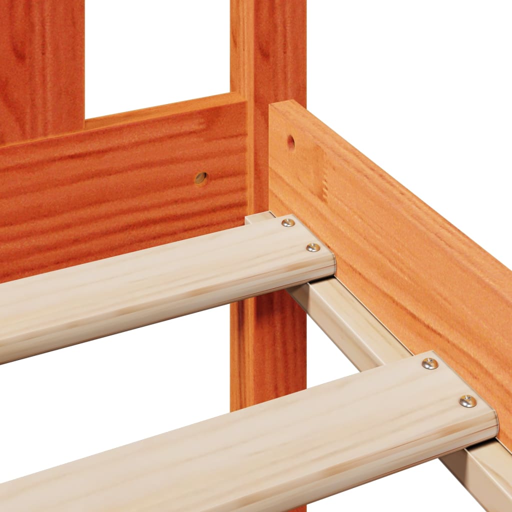 vidaXL Letto Libreria senza Materasso Marrone Cera 200x200 cm in Pino